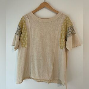 Yellow Patchwork Sleeve Top